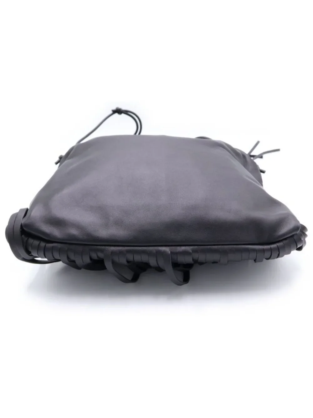 Bottega Veneta The Fringe Shoulder Leather Bag Black